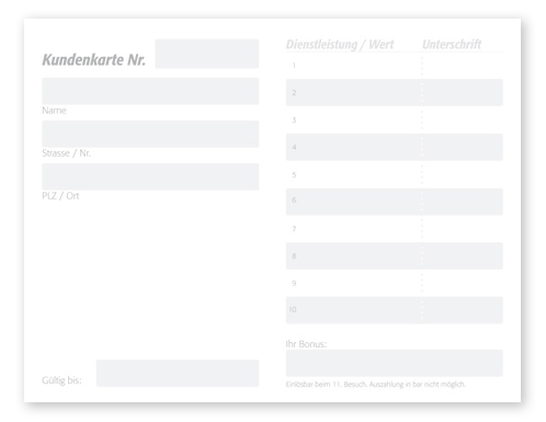 Kundenkarte "Körperfrische"