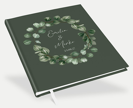 Gästebuch Hochzeit - Greenery "Tropical Frame" - GBH-25001-G-10