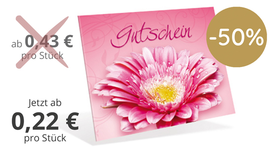 Gutschein-Klappkarten "Gerbera" - 1236010205