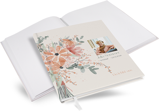 Kondolenzbuch - terracotta bloom - KB-25001-A-04
