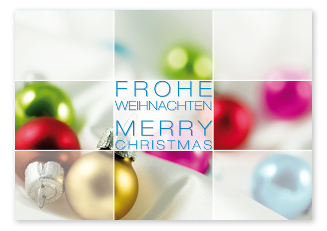 Weihnachts-Postkarte "bunte Kugeln" - 1243010404