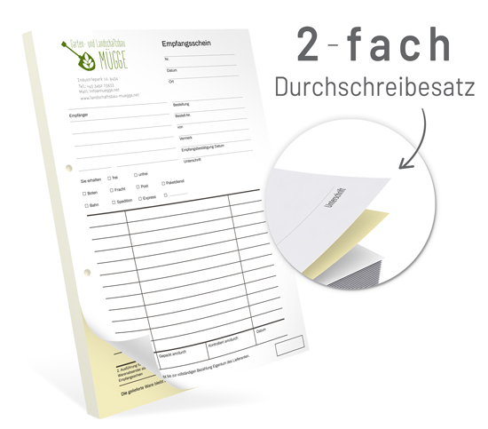 Durchschreibesatz 2-fach geblockt DIN A4 - 1219010111