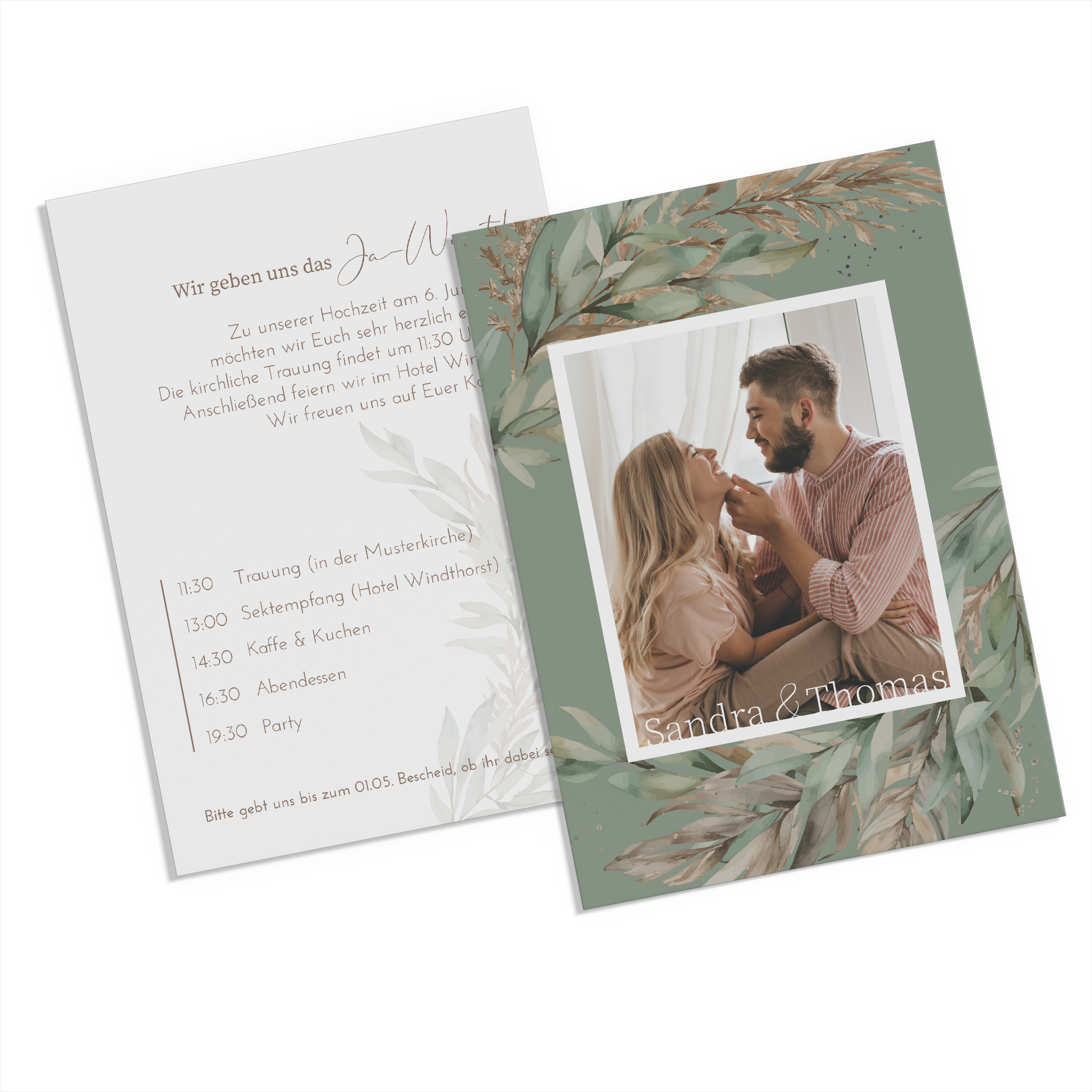 Postkarte DIN A6 im Hochformat - Boho "rooted together"