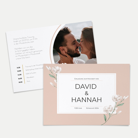 Postkarte DIN A6 im Querformat - Floral "Neutral Florals" - PKQ-24001-F-09