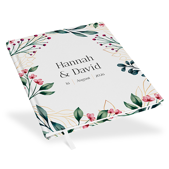 Gästebuch Hochzeit - Floral "Antique Rose" - GBH-25001-F-10