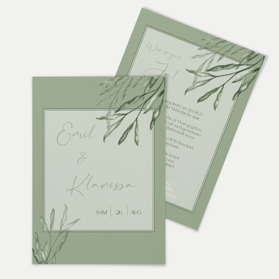 Postkarte DIN A6 im Hochformat - Greenery "Natural Frame" - PKH-24001-G-12