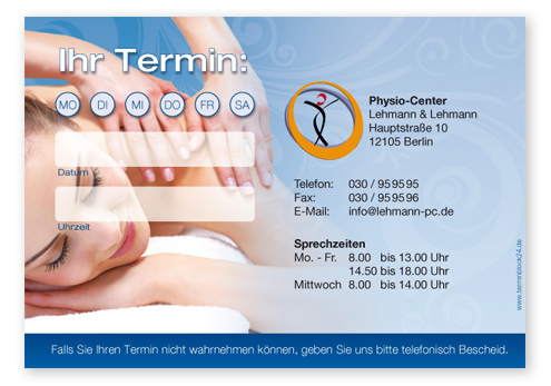 Terminzettel "relax" - 1 Termin mit Wochentagen - 1214010132