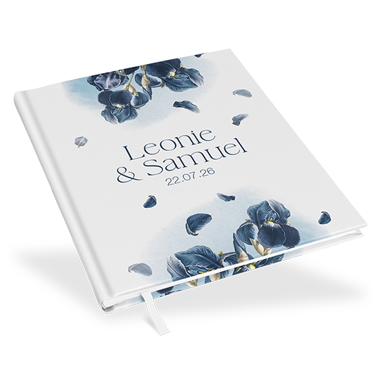 Gästebuch Hochzeit - Floral "Blue Petal" - GBH-25001-F-06