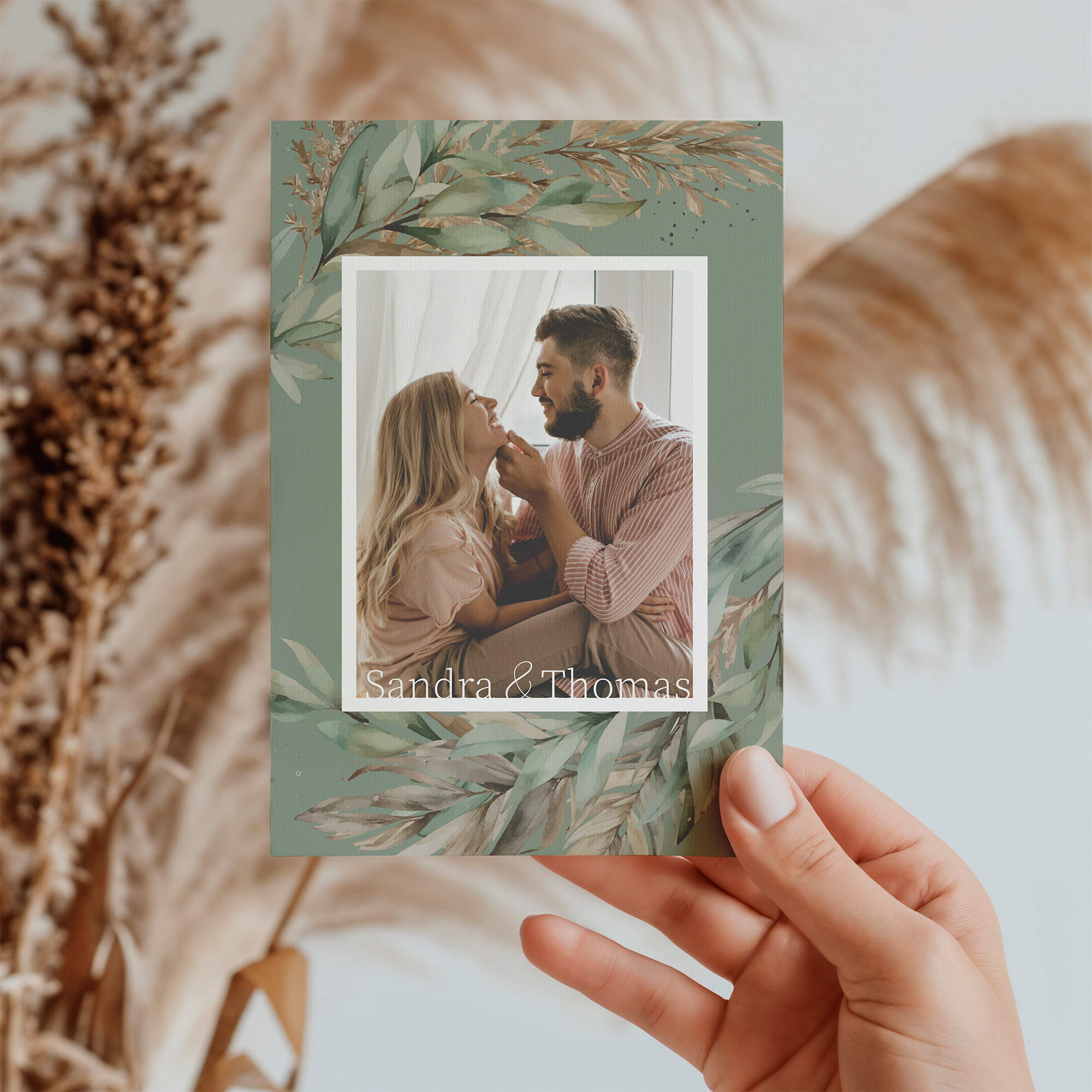 Postkarte DIN A6 im Hochformat - Boho "rooted together"