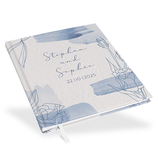 Erinnerungsbuch Hochzeit - Aquarell "midnight petals - EBH-25001-A-07