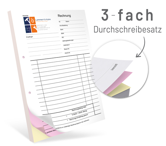 Durchschreibesatz 3-fach geblockt DIN A4 - 1219010112