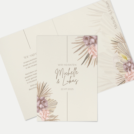 Klappkarte DIN A6 im Hochformat - Boho "Boho Minimal" - KKH-24001-B-03