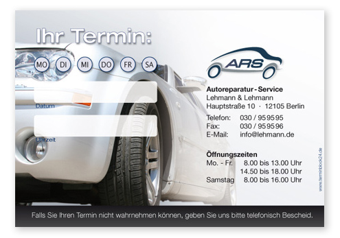 Terminzettel "Mobile" - 1 Termin mit Wochentagen - 1214010128