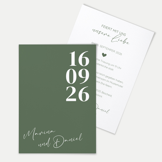 Postkarte DIN A6 im Hochformat - Minimalistisch "Simply Green" - PKH-24001-M-12