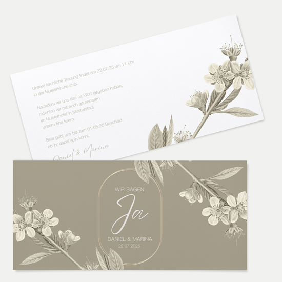 Postkarten DIN lang im Querformat 210 x 98 mm - Floral "Classic Flora" - PDLQ-24001-F-01