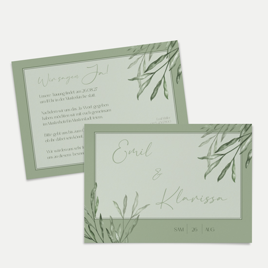 Postkarte DIN A6 im Querformat - Greenery - "Natural Frame" - PKQ-24001-G-12
