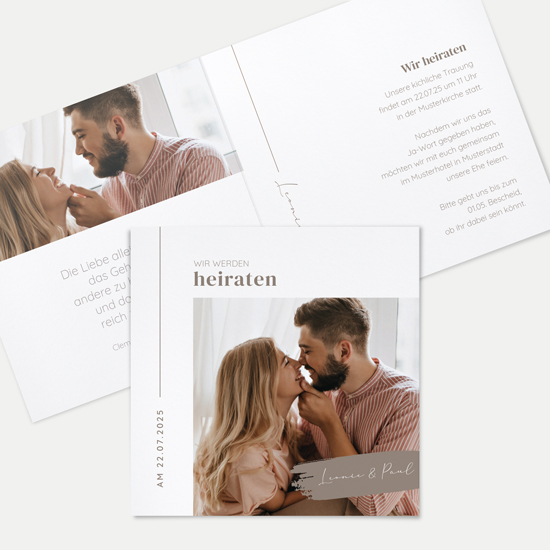 Klappkarte Quadratisch 148 x 148 mm - Minimalistisch "copenhagen" - KQ-24001-M-01