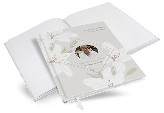 Kondolenzbuch - White Lily - KB-25001-F-07