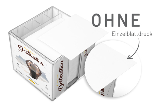 Doppelwandige Zettelbox mit Stifteköcher im Digitaldruck - 1017140140