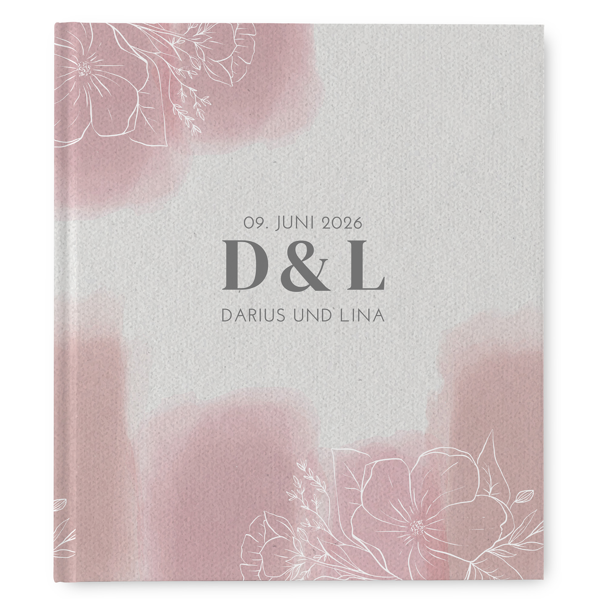 Erinnerungsbuch Hochzeit - Aquarell "dusty bloom"