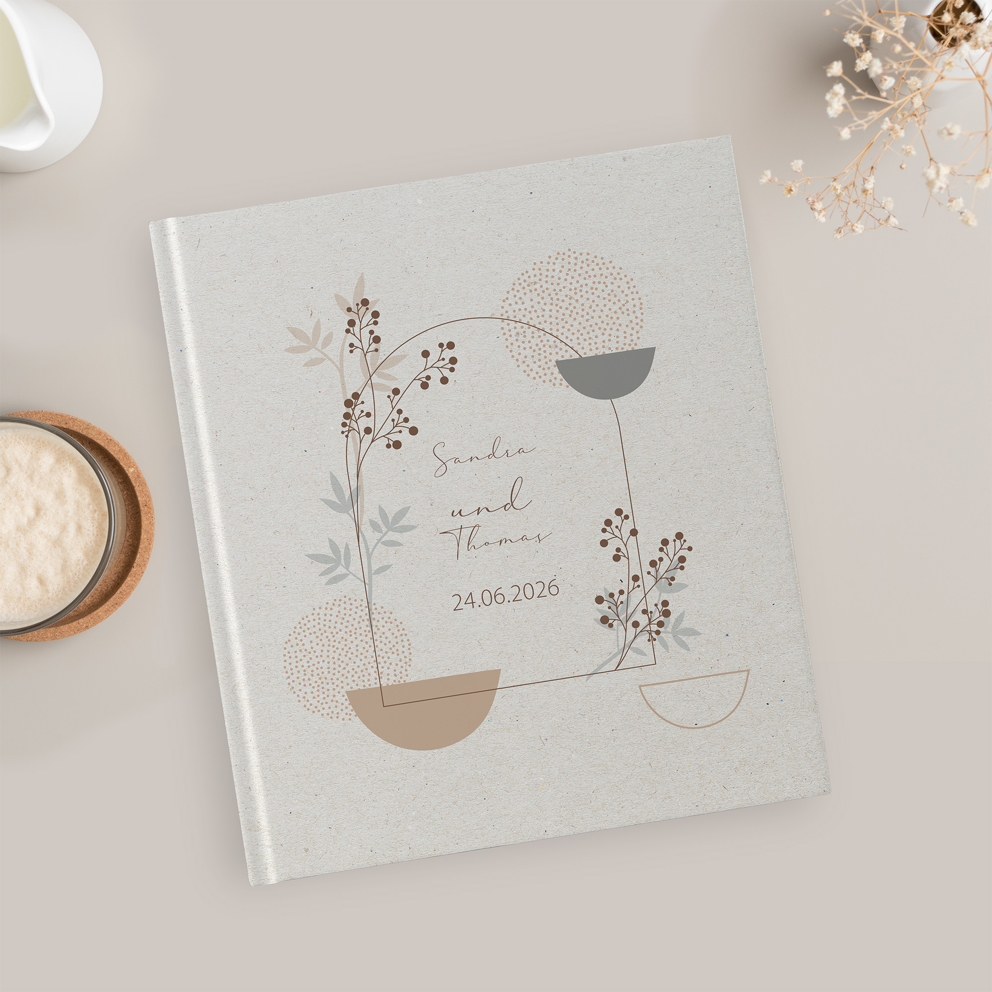 Erinnerungsbuch Hochzeit - Boho "stone bloom"