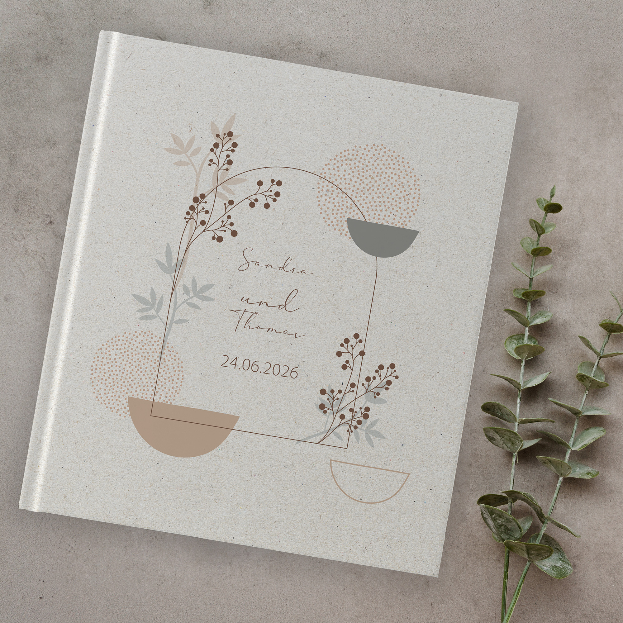 Erinnerungsbuch Hochzeit - Boho "stone bloom"