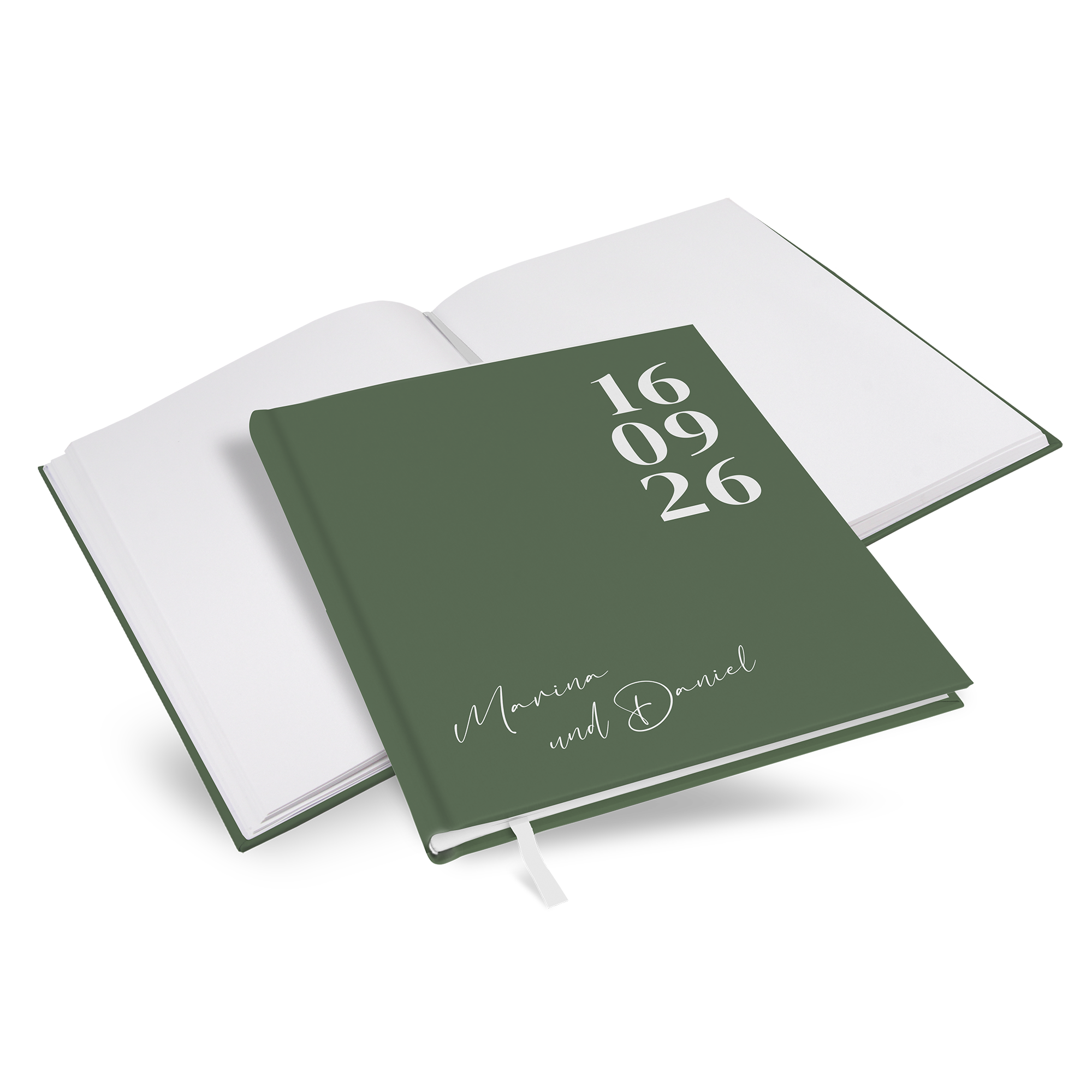Gästebuch Hochzeit - Minimalistisch "Simply Green"