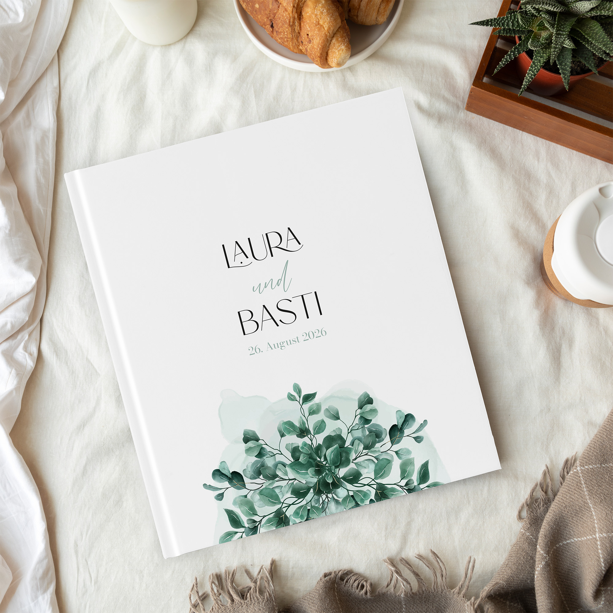 Gästebuch Hochzeit - Greenery "eucalyptus crown"