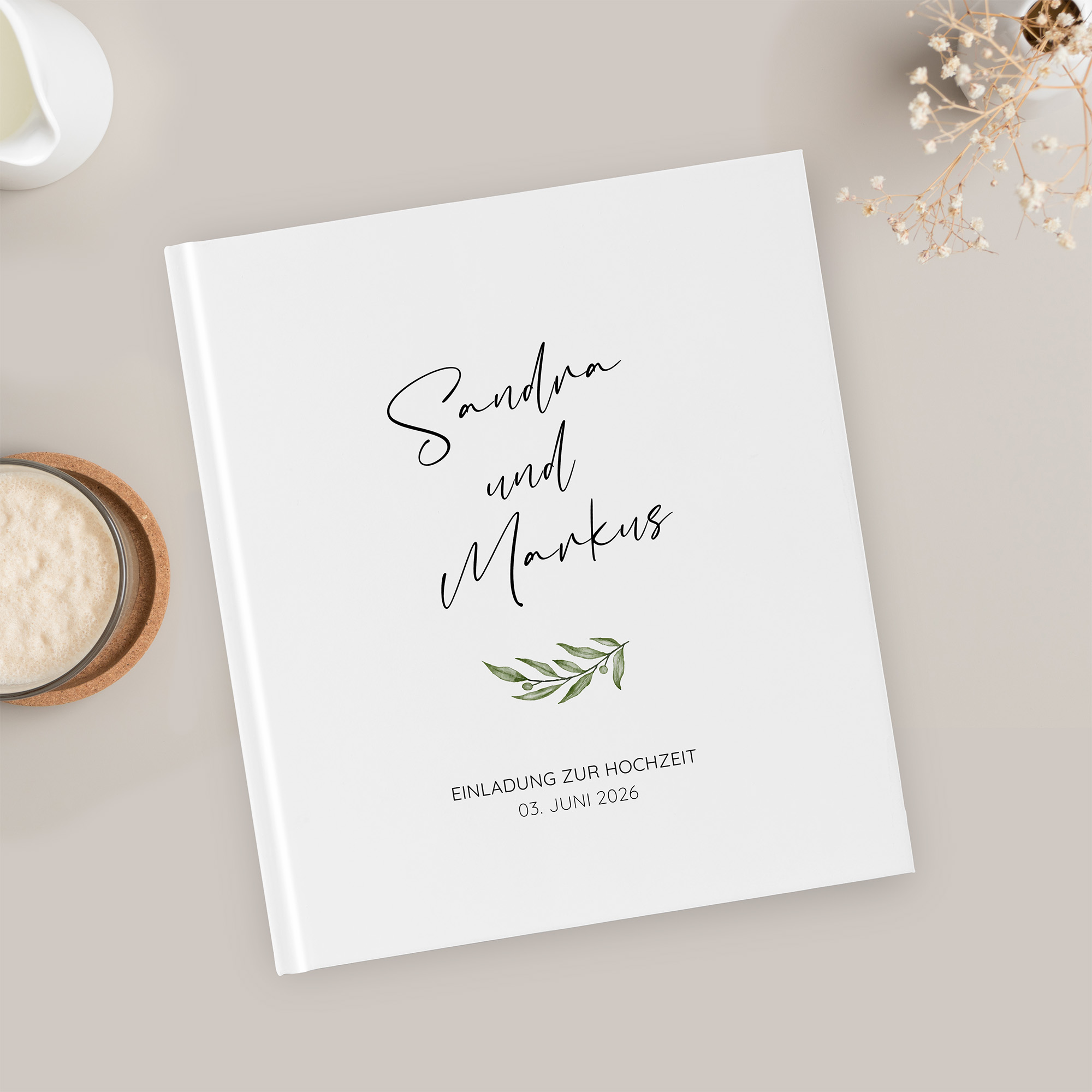 Gästebuch Hochzeit - Minimalistisch "Olivetta"