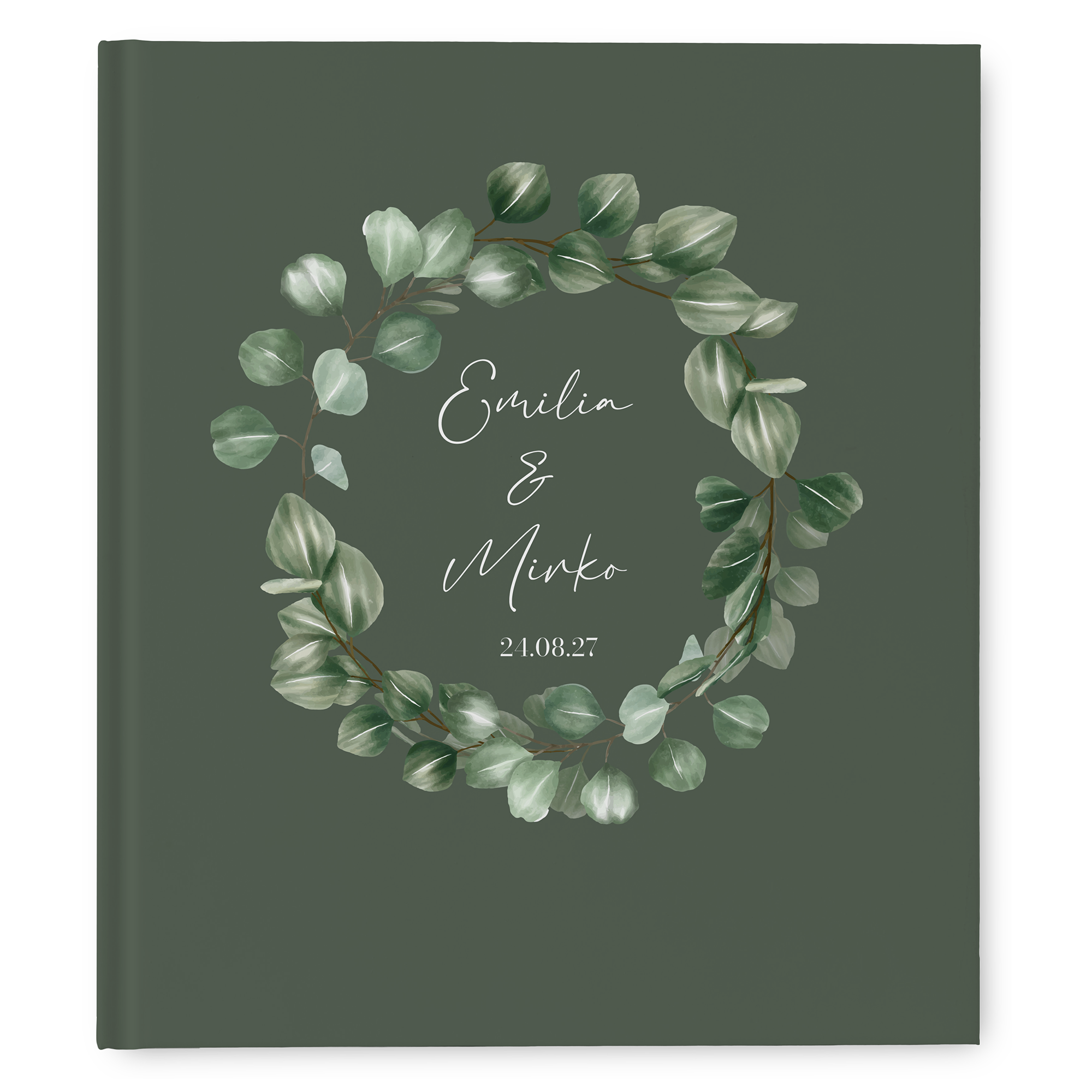 Gästebuch Hochzeit - Greenery "eucalyptus night"