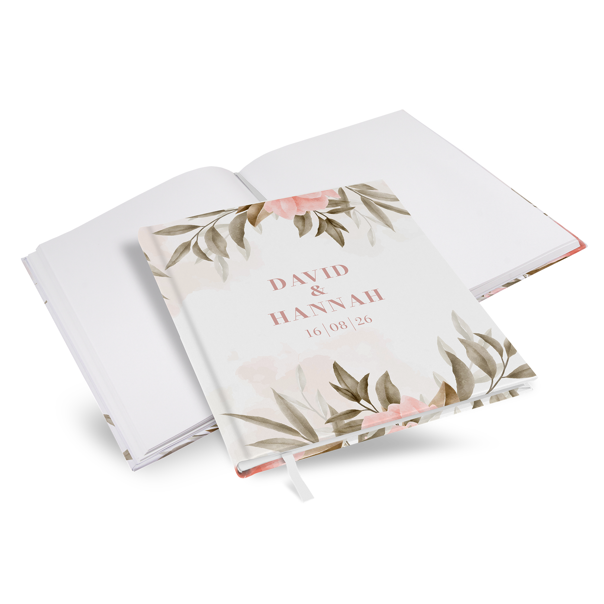 Gästebuch Hochzeit - Floral "rose leaf"