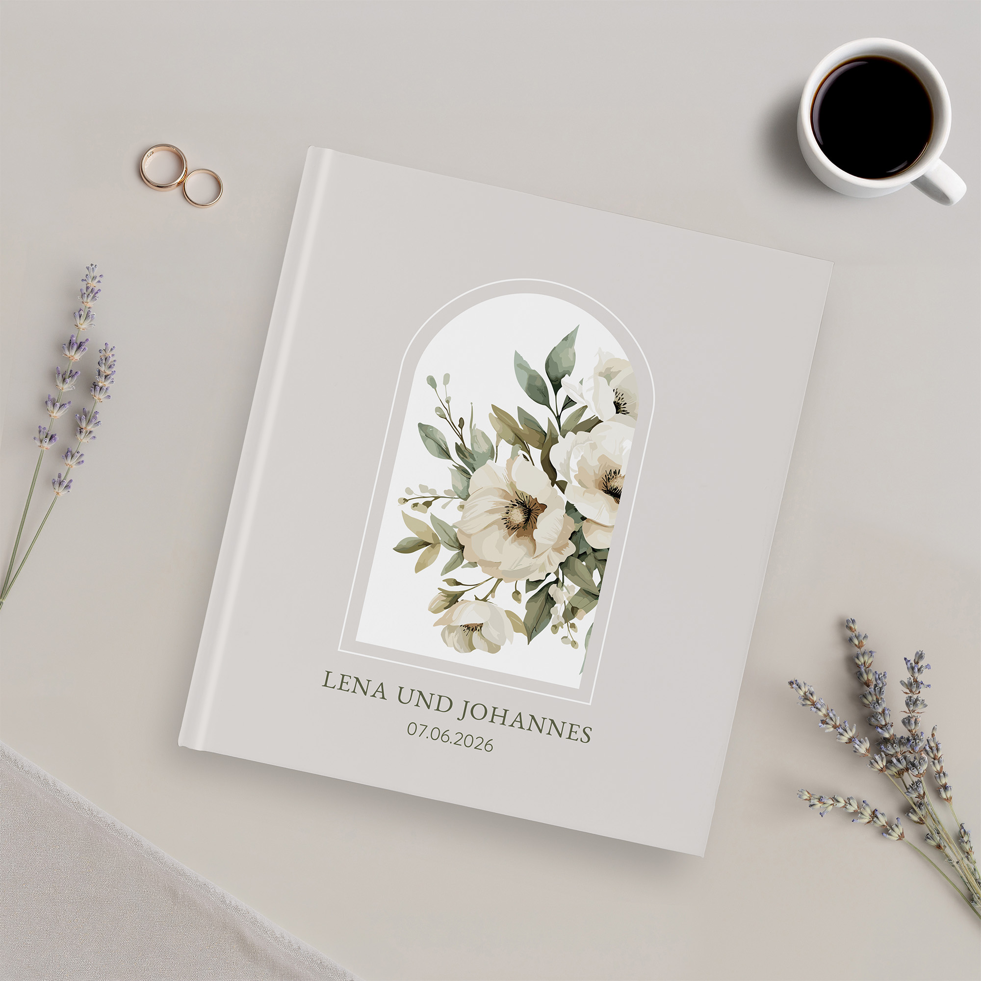 Gästebuch Hochzeit - Vintage "Ivory Garden"