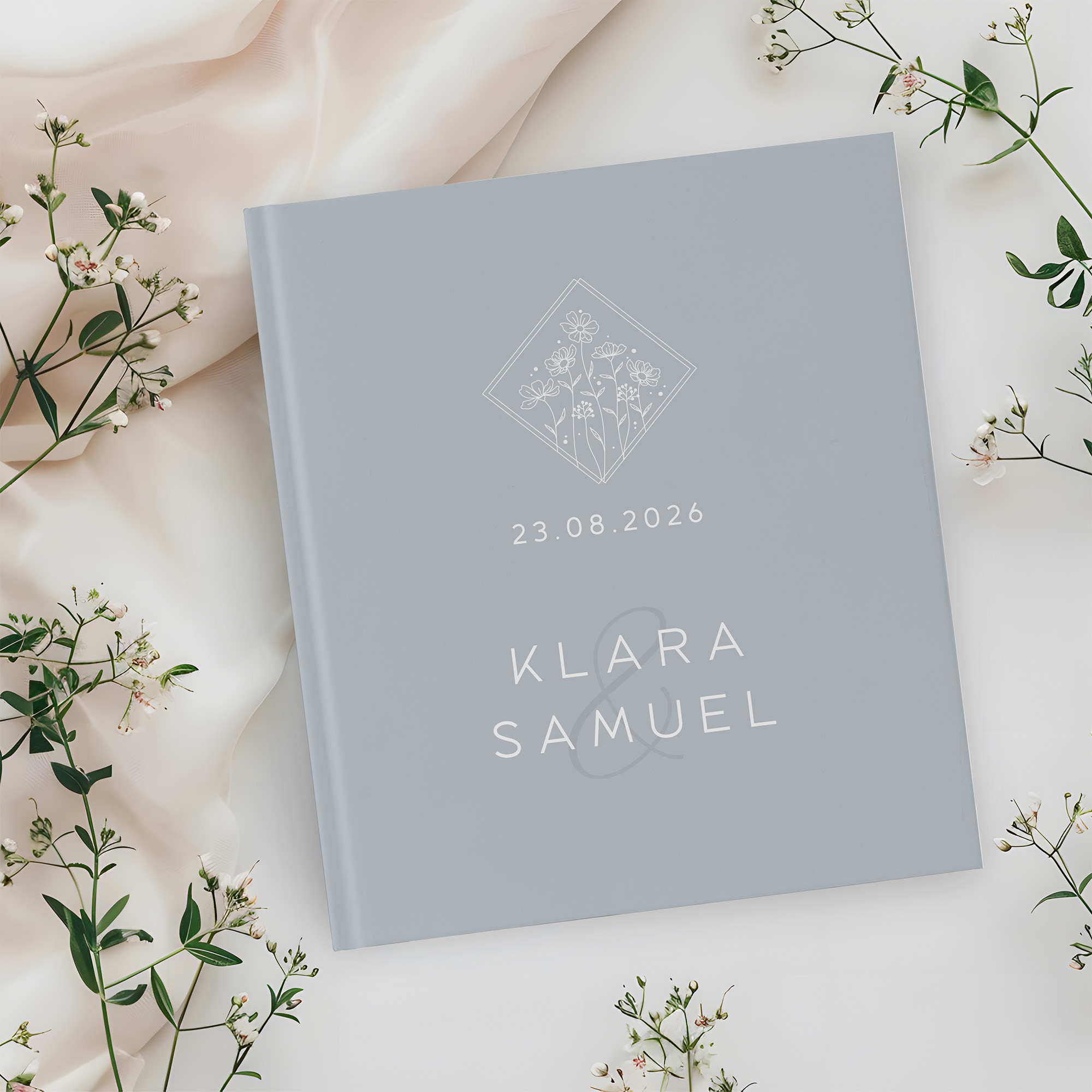 Gästebuch Hochzeit - Vintage "la fleur bleue"