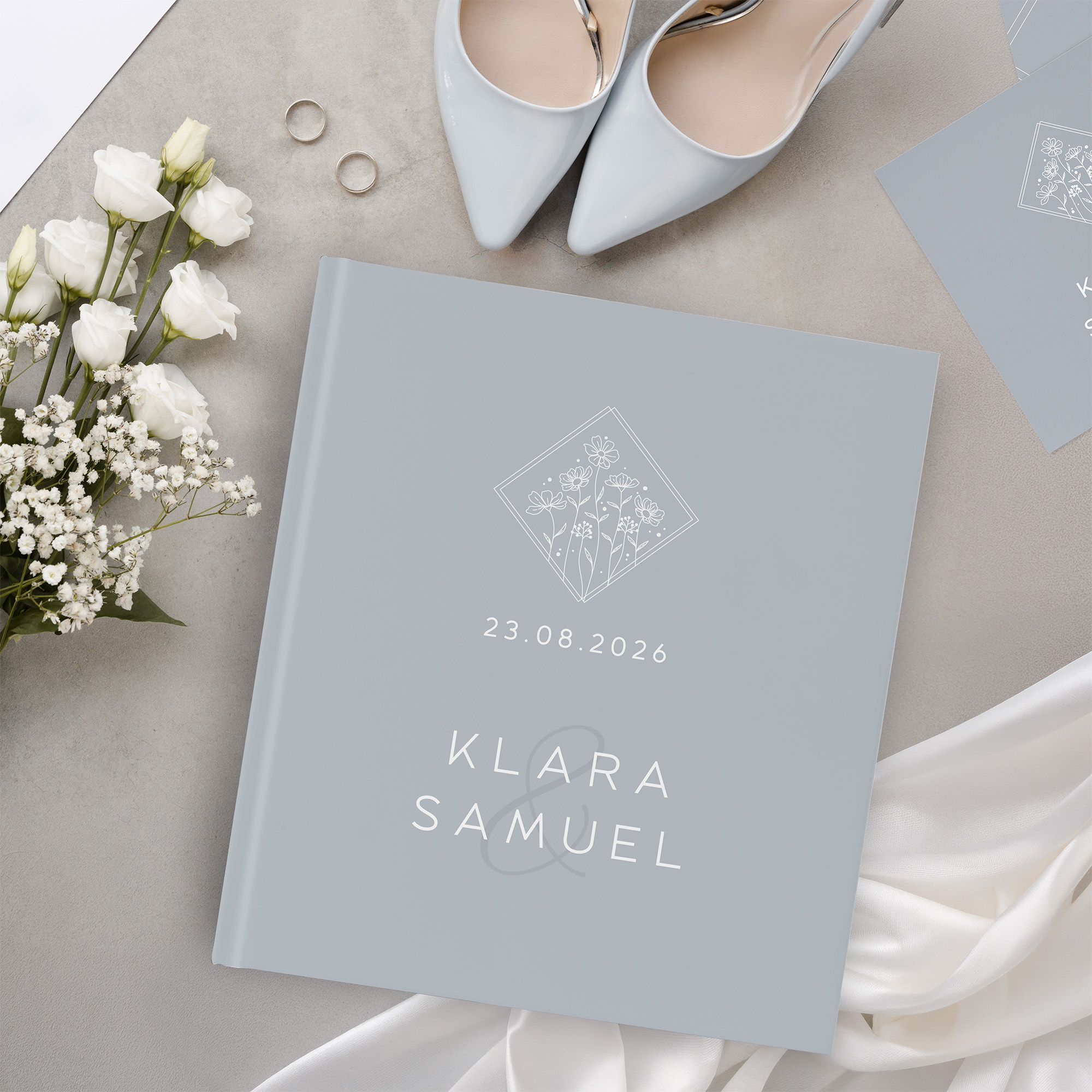 Gästebuch Hochzeit - Vintage "la fleur bleue"