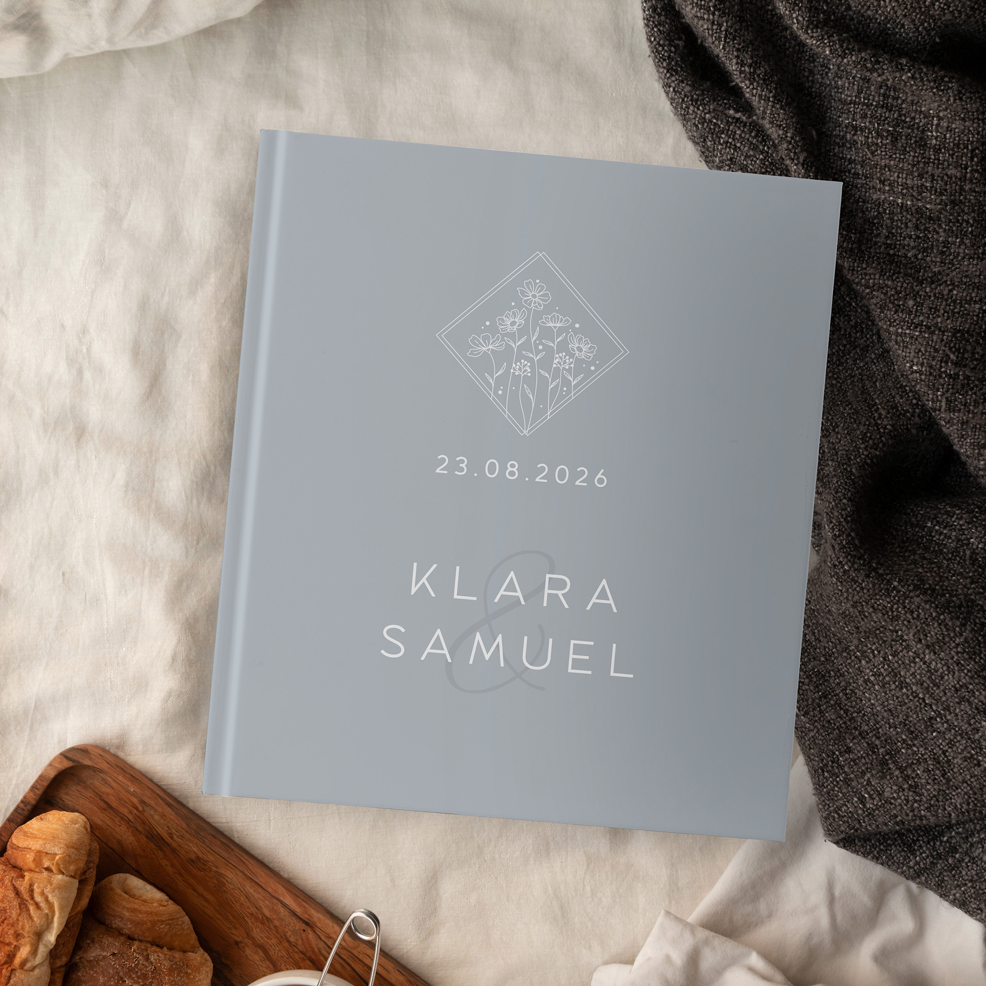 Gästebuch Hochzeit - Vintage "la fleur bleue"