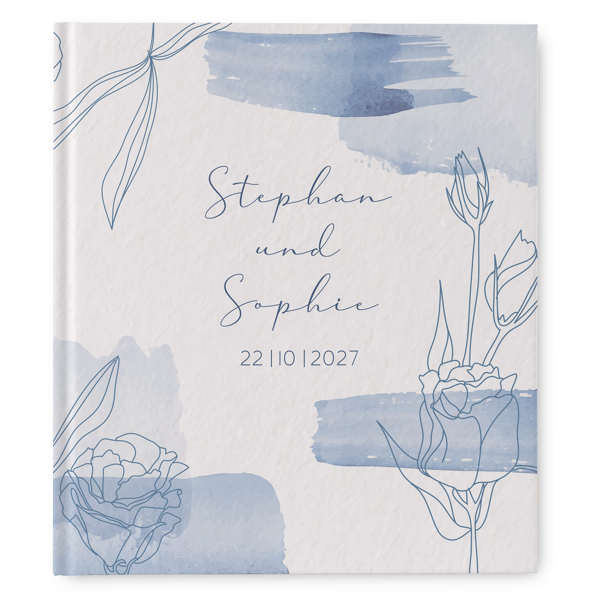 Gästebuch Hochzeit -  Aquarell "midnight petals"