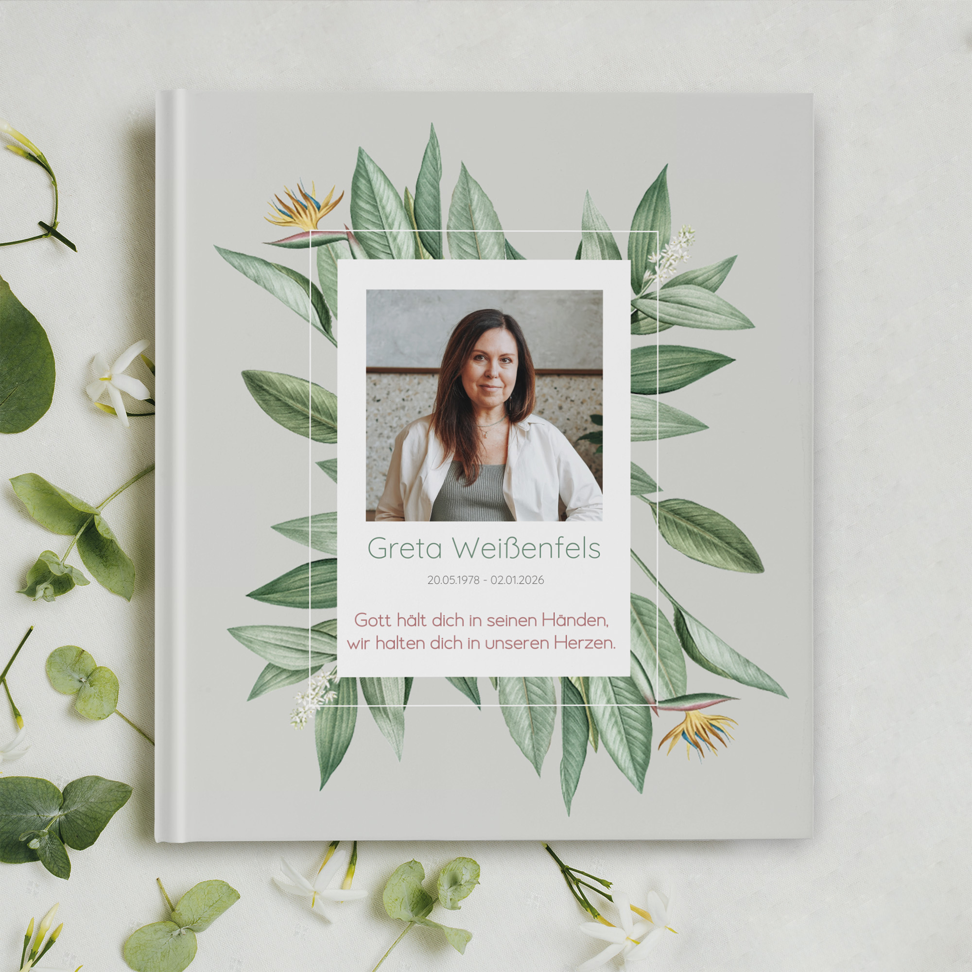 Kondolenzbuch - Greenery "tropical frame"
