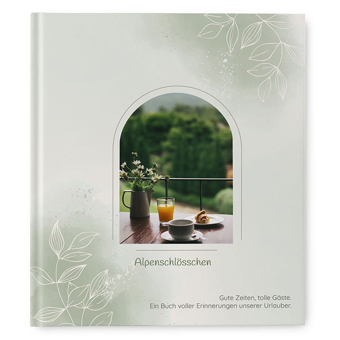 Gästebuch Ferienwohnung - Aquarell "faded green"