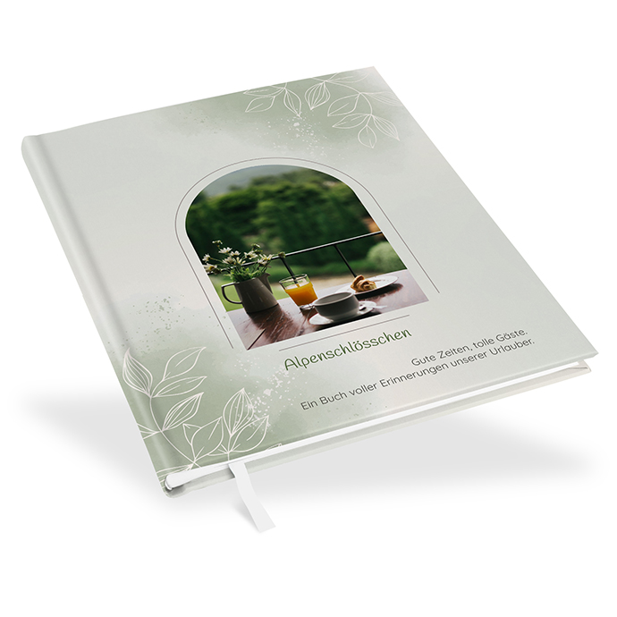 Gästebuch Ferienwohnung - Aquarell "faded green"