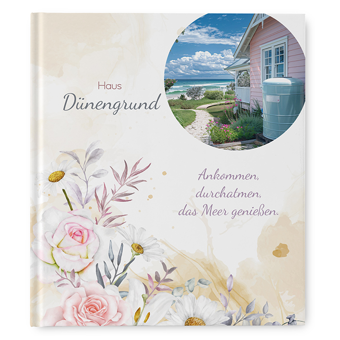 Gästebuch Ferienwohnung - Aquarell "lily & rose"