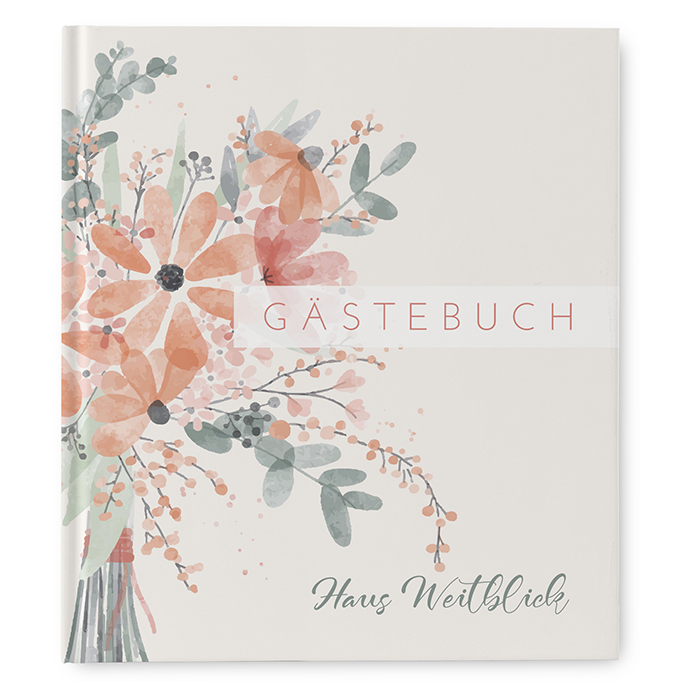 Gästebuch Ferienwohnung - Aquarell "terracotta bloom"