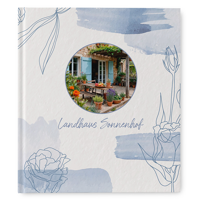 Gästebuch Ferienwohnung - Aquarell "midnight petals"