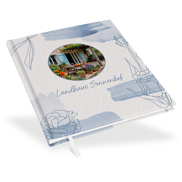 Gästebuch Ferienwohnung - Aquarell "midnight petals"