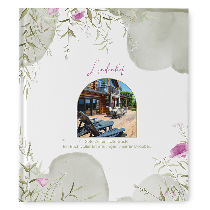 Gästebuch Ferienwohnung - Aquarell "Wildflower Garden"