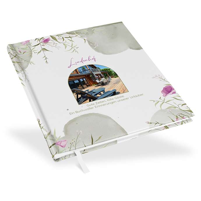 Gästebuch Ferienwohnung - Aquarell "Wildflower Garden"