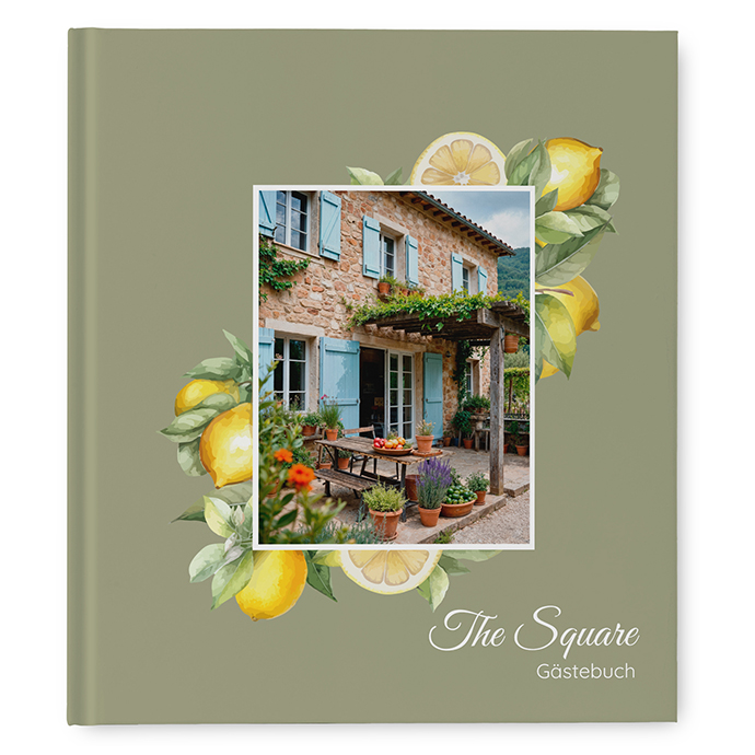 Gästebuch Ferienwohnung - Aquarell "Olive & Lemon"
