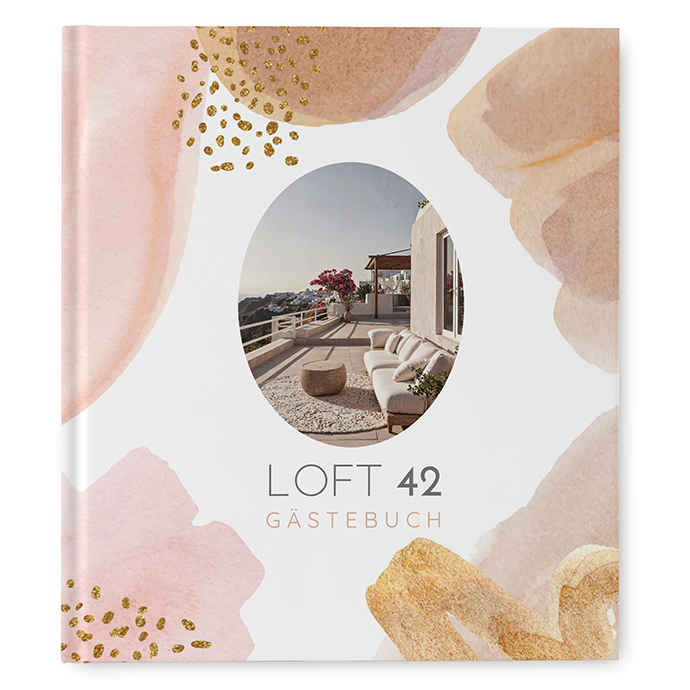 Gästebuch Ferienwohnung - Aquarell "Golden Blush"