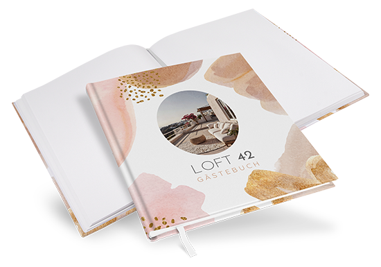 Gästebuch Ferienwohnung - Aquarell "Golden Blush" - GBF-25001-A-10