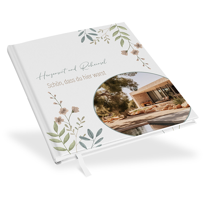 Gästebuch Ferienwohnung - Boho "Soft Leaves"