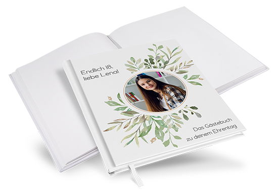 Gästebuch Geburtstag - Greenery "eucalyptus crown" - GBG-25001-G-06